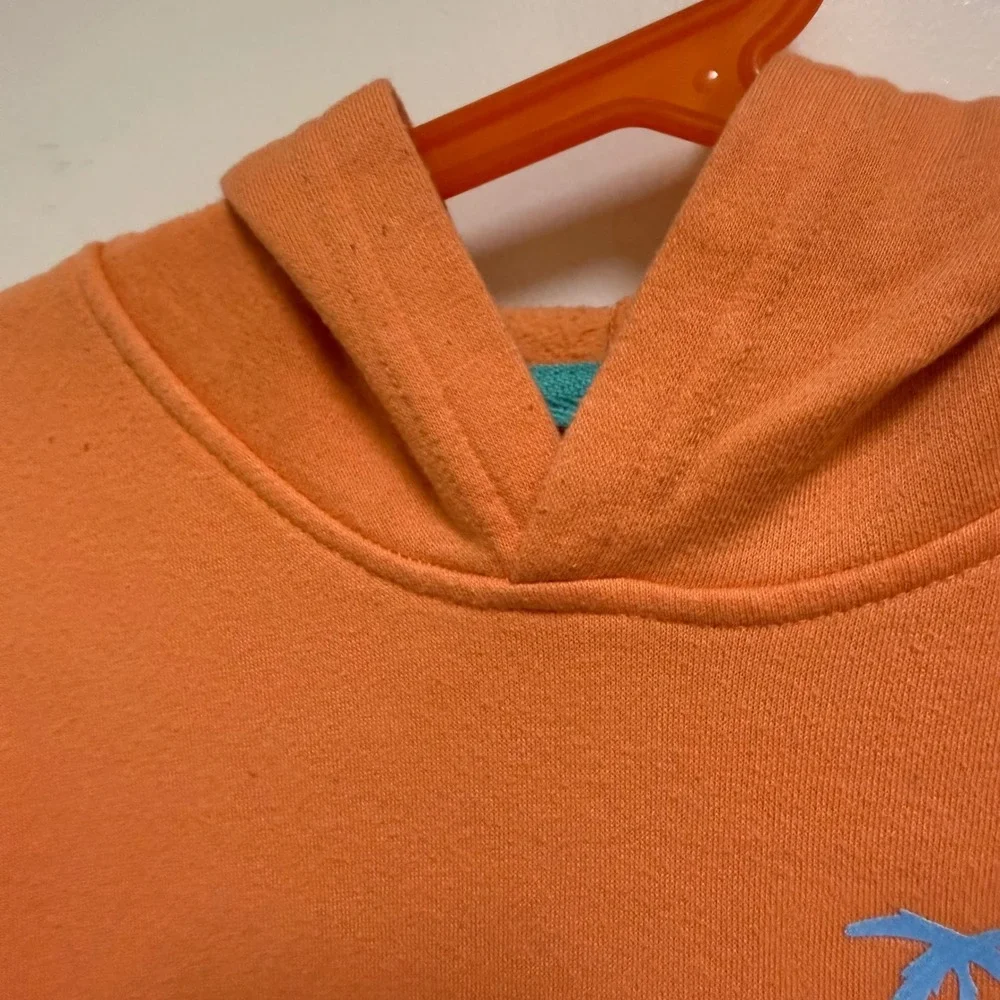 Old Navy Kids Orange Ombre Palm Tree Graphic Pullover Hoodie Tamarind S‎ 6-7